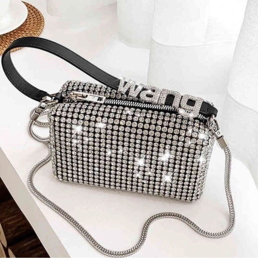 ✨ Alexander Wang Rhinestone Mesh Pouch